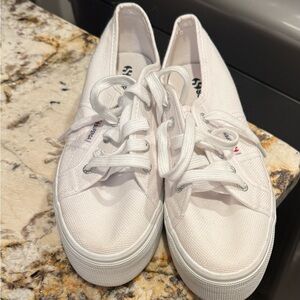 Superga Off-White Canvas Sneakers